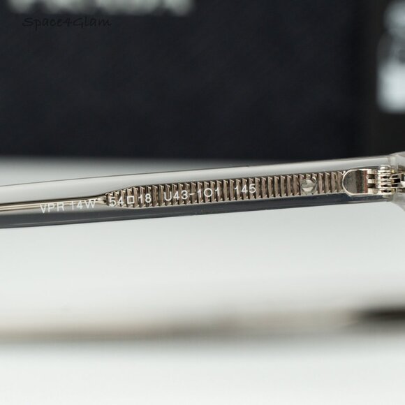 Prada Men Eyeglasses Crystal Grey Demo Square PR14WV U431O1 BRAND NEW - Picture 5 of 8